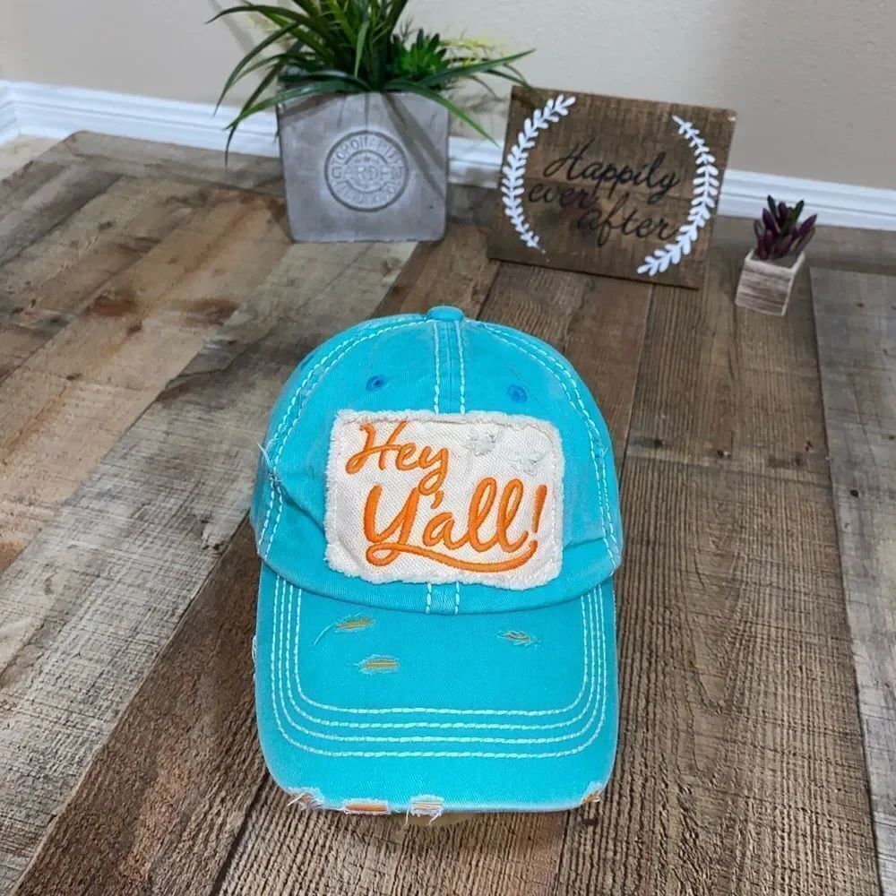Kbethos hey y’all distressed cap hat